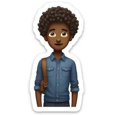 Garcon aux cheveux bouclés  sticker