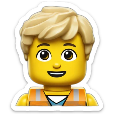 Yellow lego figure sticker