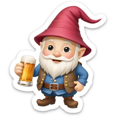 Drunk garden gnome sticker