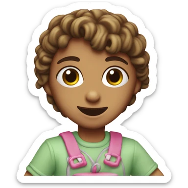 Brat green heart shaped birthday cake  sticker