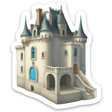 Un chat dans un chateau au milieux de l'océan sticker