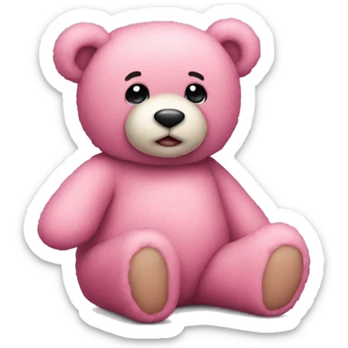 A pink teddy bear sticker