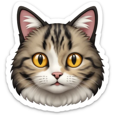 cat black and white short hair sticker