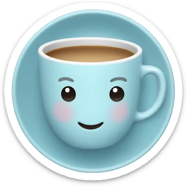 Light blue espresso cup sticker