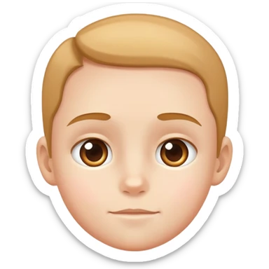 child's face highlighting the forehead, simple and friendly sticker