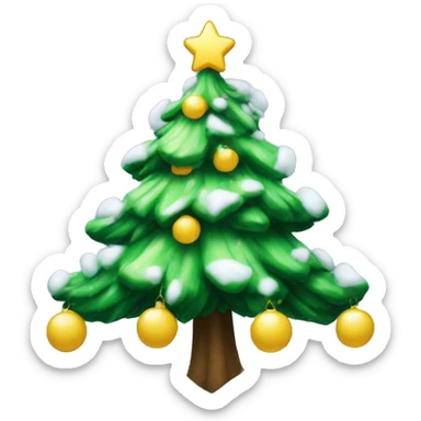 Christmas tree with snow on it sticker