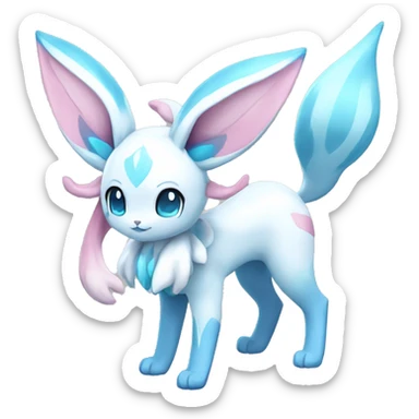 Kawaii Pastel Shiny Sylveon-Glaceon Full Body sticker