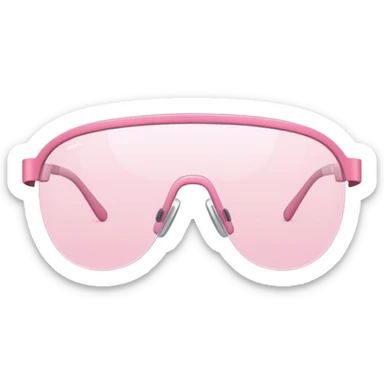 extremely minimalist pink visor glasses, single thin curved line design, barely there sticker
