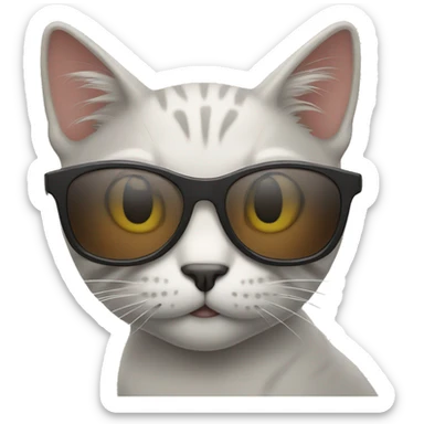 Cat with sunglasses sticker