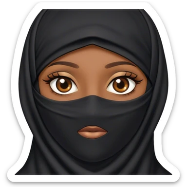 Brown skin niqab brown eyes  sticker