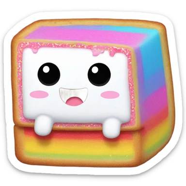 nyan cat with pop tart rainbow  sticker