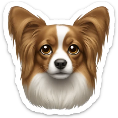 A papillon wearing a hoodie sticker
