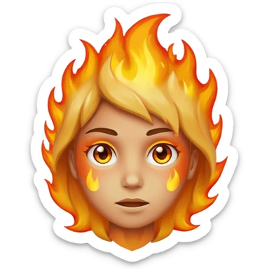 This emoji 😶 On fire sticker