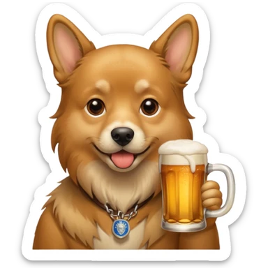 Ein Hund der talahon ist und Bier trinkt sticker