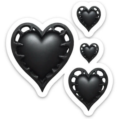 gothic black iron heart sticker