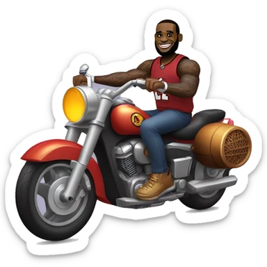 Lebron James riding motorcycle sticker