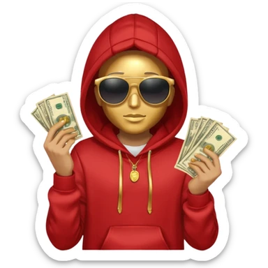 hoodie, sunglasses, money ALL GOLD sticker