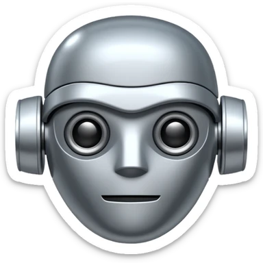 robot head inside a speech bubble sticker