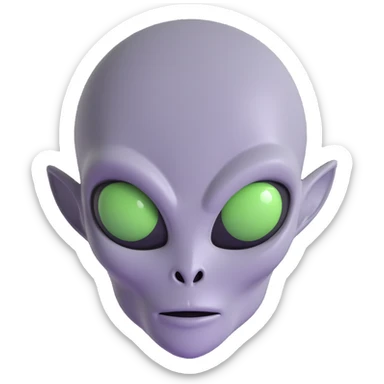 grey alien head sticker