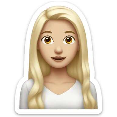 White blond girl with brown eyes  sticker