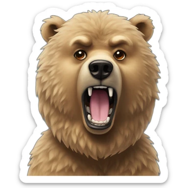 grizzly bear - angry- poodle sticker