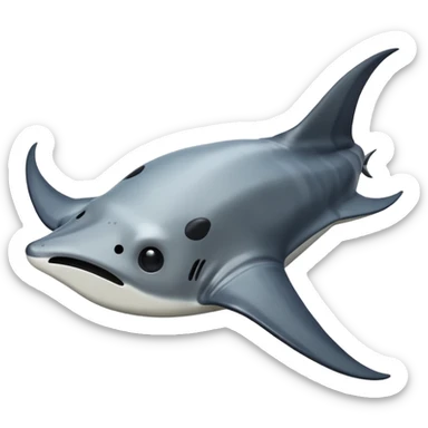 manta ray simple apple emoji style sticker