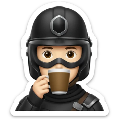 spaceballs darkhelmet sipping coffee sticker