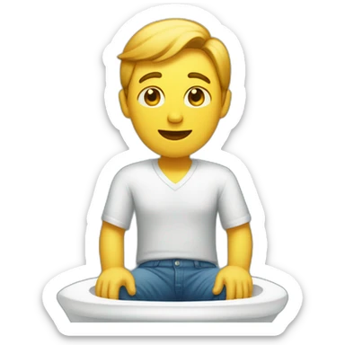 Un homme au toilette sticker