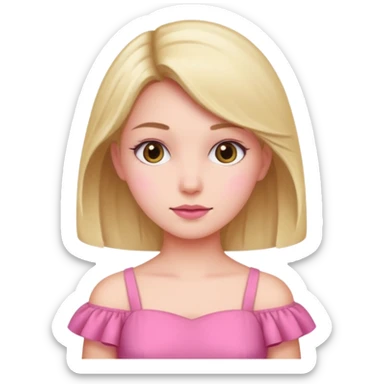 pink dress girl sticker