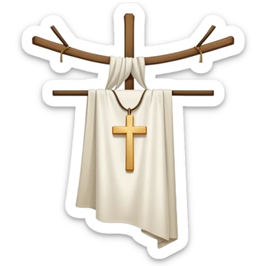 This symbol, which is a cross with cloth hanging on it, is a key symbol of the Mandaean faith sticker