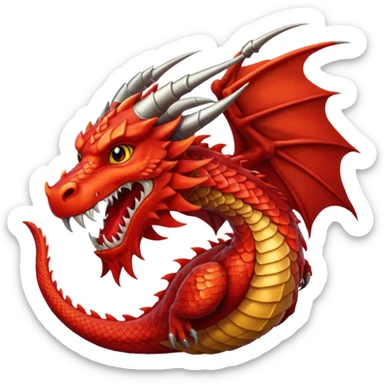 red dragon with long bearded sticker