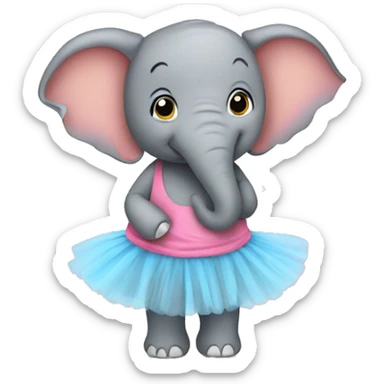 Elephant wearing a tutu sticker