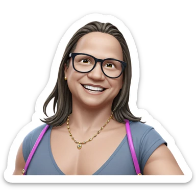 smiling boy with jewelry sticker