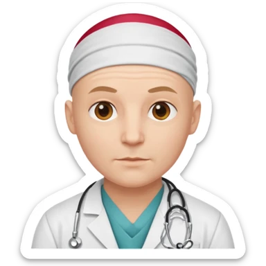 bald doctor with bandanna sticker