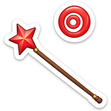 magic wand with red magic wave sticker