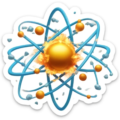 explosion atom in space sticker