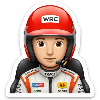 My emoji is a WRC rallye driver sticker