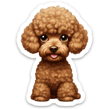 Brown toy poodle sticker