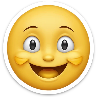 Emoji, yellow round laughing tilted head face with tears of fun sticker