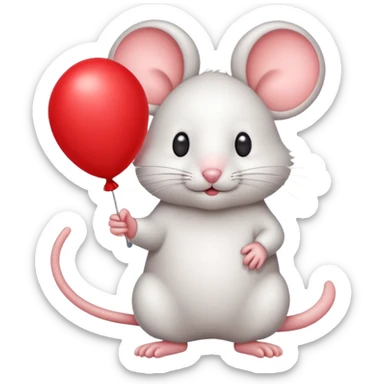 mouse holding balloon sticker