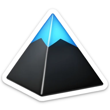 A black pyramid, glossy. sticker