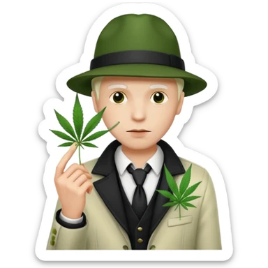 dealer white from gang with cannabis on hand styler gangster sticker