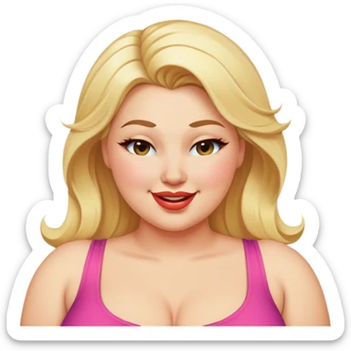 Plus size blonde winking sticker