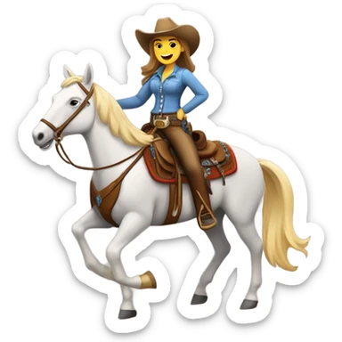 Cowgirl riding a horse ￼ sticker