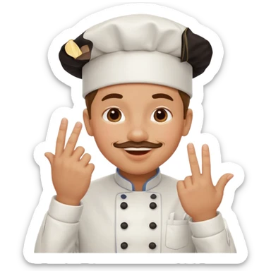 Chef with pinched fingers and kissing lips emoji sticker