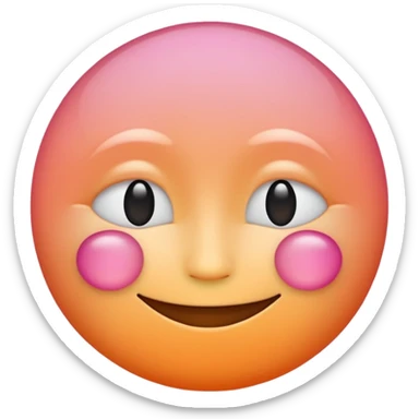 minimalist illustration of a warm glowing emoji face representing anonymous emotional connection. soft orange-pink gradient, gentle smile, organic round form, light diffusion, sense of warmth and intimacy, subtle glow around the edges, smooth and friendly aesthetic. sticker