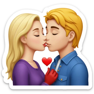 a couple kissing sticker