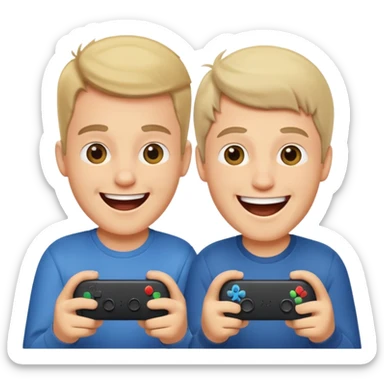 two brothers playings videogames

 sticker