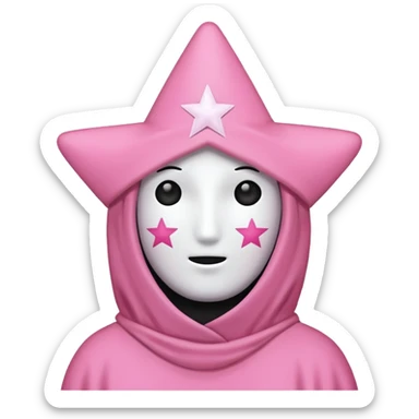 Pink star no face sticker