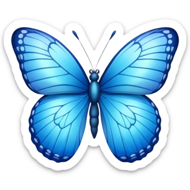 Straight butterfly Blue sticker